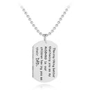 Dog Tag Dad Mom Engrave Letter Stainless Steel Pendant Love Family Necklace  Z