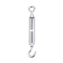 M6 6mm Threaded Stainless Steel Hook Eye Type Die Cast Turnbuckle 5.7 inch
