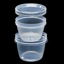 Round Ginger Garlic Food Container Box Drain Screw Cover Kitchen Organizer