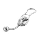 Steel Zipper Belly Navel Bar Button Ring Body Piercing