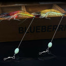 95Mm/6G Luminous Shrimp Fishing Lure Soft Bait With Hook (Red Head) B7V2
