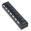 7 Ports 5Gbps USB 3.0 HUB High Speed Multi USB Splitter Power Expander (US) A
