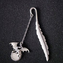 1XLuminous Night Flying dragon Bookmark Label Read Maker Book Stationery Silver3