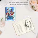 DIY Santa Claus Special Shaped Diamond Painting 50 Pages A5 Sketchbook Gift
