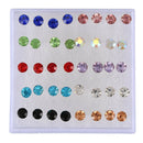 40 Pcs/set Women Girl's Crystal Stud Earrings Christmas Present (size:5mm)