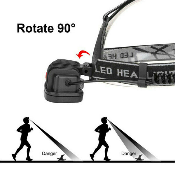 50000LM COB LED Headlamp USB Rechargeable Headlight Fishing Lamp Head Torch