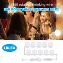 10pcs LED Makeup Mirror Light Bulb Kit Dimmable USB Hollywood Table Lights
