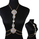 Simple Diamond Sexy Fashion Ladies Jewelry Exaggerated Flower Body Chain BOL