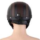 Motorcycle Motorbike Open Face Helmet Visor with Goggles - Brown