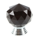 Black Round Crystal Glass Cabinet Drawer Door Pull Knobs Handles 30mm U1I5
