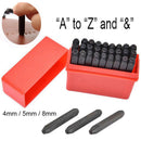 Alphabet Stamps Craft Set Letters Punch Steel Metal Leather Tool Case 4mm