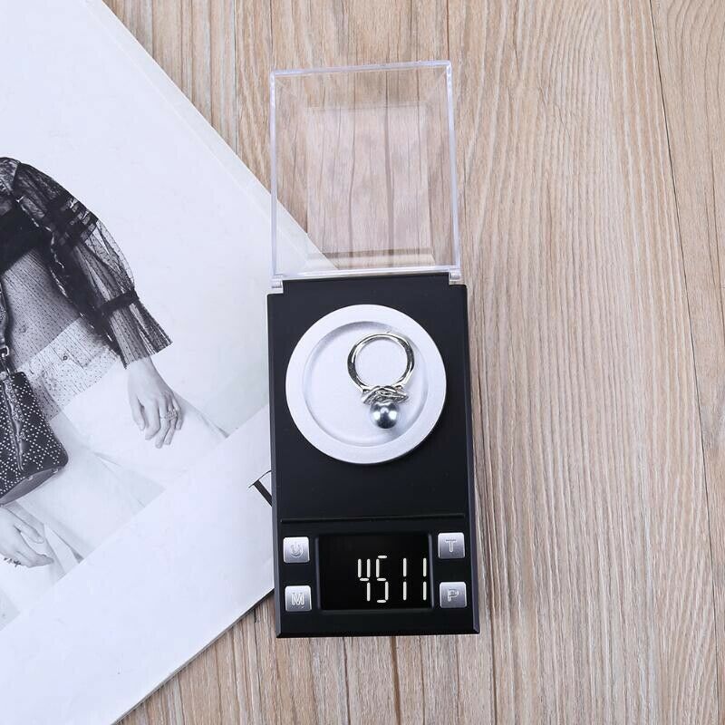 100g/0.001g Digital Milligram Scale High Precision Jewelry Balance Gram Wei G6Y7