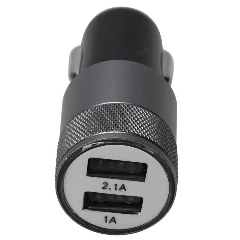 2.1 Ah Dual USB Blu-ray car charger Aluminum Alloy Car Charger 2.5 * 2.5 *  S2B1