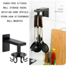 Wall-Mounted Rotating Shelf Telescopic Kitchen Rack Storage Nail-free F2B3