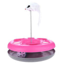 Cat Toys Spring Mice Crazy Amusement Disk Play Activity Pet Toys(Rose Red)