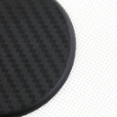 Set of 2 Black Car Auto Non-Slip Water Cup Slot Carbon Fiber Look Mat pad