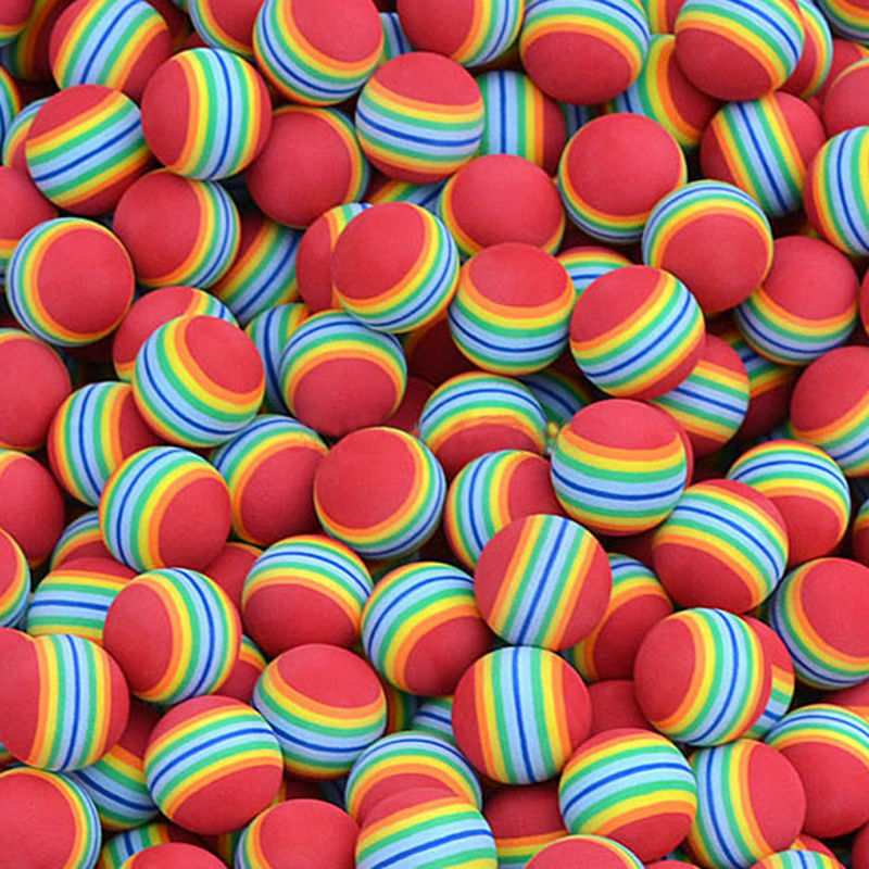 2x New Pet Cat Dog Puppy Rainbow Balls Play Training Funny Chew Fetch Throw Toys