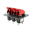Car 12V 20A Ignition Engine Toggle Switch with Red Covers Carbon Fiber Panel