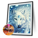5D DIY Diamond Painting White Fur Wolf Full Round Drill Cross Stitch Kit