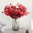 19inch Artificial Eucalyptus Leaves Branch Silk Leaves Green Wedding Decor Red