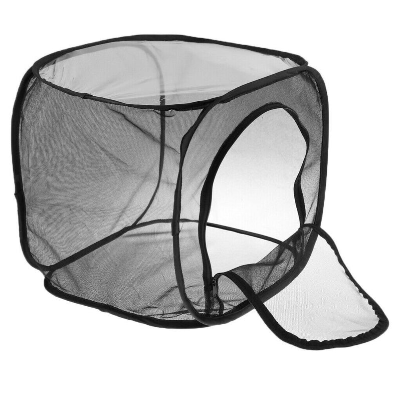 2 Pcs Foldable Insect And Butterfly Habitat Net Terrarium Breeding Cage Black