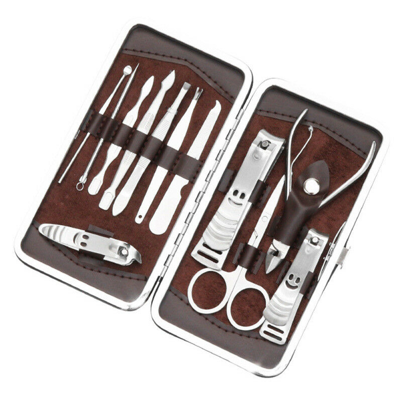 12pcs Nail Care Cutter Cuticle Clippers Mini Pedicure Manicure Tool Kit Set