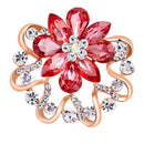 Womens Crystal Scarf Ring Clip Buckle Flower Silk Shawl Holder Brooch Badge With