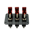 3 in 1 Car Ignition Engine Start Push Toggle with RED Cover Switches Panel 12VDC