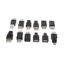 12pcs/Set OTG F/M Mini Adapters, USB Male to Female Micro USB Mini USB RJ45