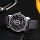 New Fashion Top Compass Hands Leather Band Analog Quartz Wristwatch