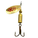 10 Pcs/Set Metal Fishing Baits Metal Dot Pattern Spinner Lures with Hook 6. BX