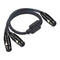 3Pin XLR Female Plug to Dual 2 Female Jack Y Splitter Mic Guitar Cable Black