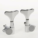 Chrome Bass Tuning Pegs Tuners Machine Heads 2L 2R For Acoustic /Eleic Guitar