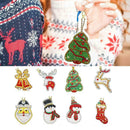 8pcs/set Full Drill 5D Diamond Painting Keychain Art Craft Pendant Key Rings