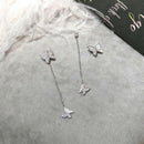 Fashion Women Crystal Butterfly Pendant Drop Dangle Earrings Statement Jewelry