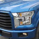 Car Front Bumper Headlights and Grille Cover Trim Chrome Frame for Ford F15