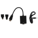 HDMI Male To VGA Adapter Convertor Cable + Micro Mini HDMI to HDMI and Audio