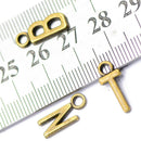 100pcs Bronze Alloy Alphabet Charms Pendants Letter Beads for Jewelry Making