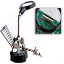 Aid Hand Clip LED Magnifying Soldering Iron Stand Lens Magnifier for Jewelry