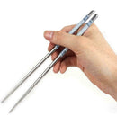 Stainless Steel Chopsticks Chinese Flower Printing Sticks Chop Tableware Sa U0W3