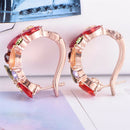 Colorful Cubic Zircon Teardrop Rose Stud Earrings Female Wedding Jewelry  OZ