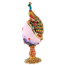 Full Diamante Metal Crafts Jewelry Trinket Box Peacock Egg Christmas Wedding