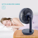 5 Speeds Battery Operated Usb Desk Fan, Whisper Quiet, W/ Portable Charger