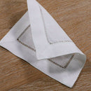15 pieces White Linen/Cotton Hemstitched Cocktail Napkins Cloth Coasters