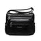 Retro Women Shoulder Bag Multi-zipper Big Capacity Crossbody Pouch (Black)