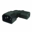 Left Angle IEC 320 C14 3 Pin Male to C13 Female PDU PSU UPS Power Extension