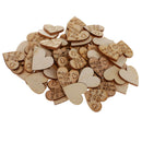 100x Natural Wood Heart Embellishment Scrapbook Craft DIY Tags