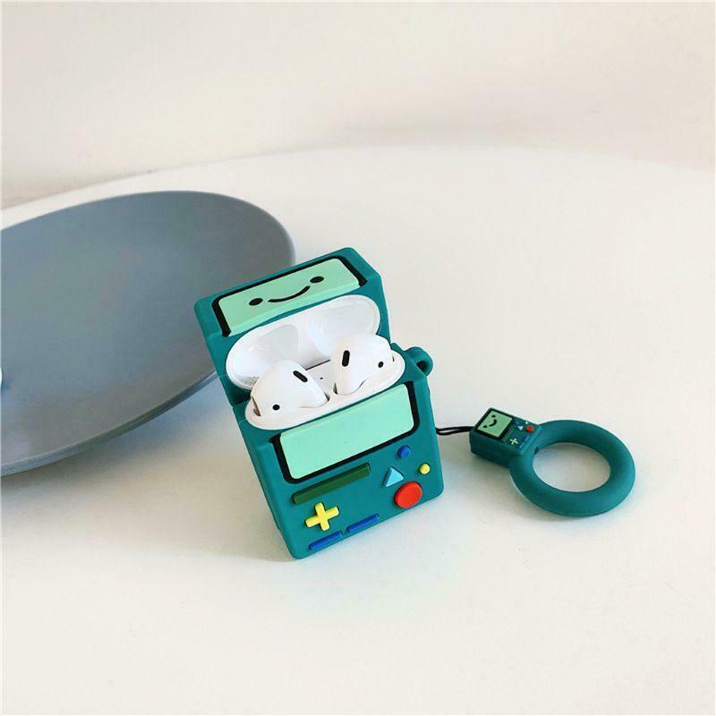 Silicone Protective Case Game Console Pattern Cover with Lanyard for Airpods 1/2