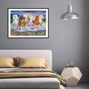 5D DIY Full Drill Diamond Painting Grassland Horses Cross Stitch (B1036)