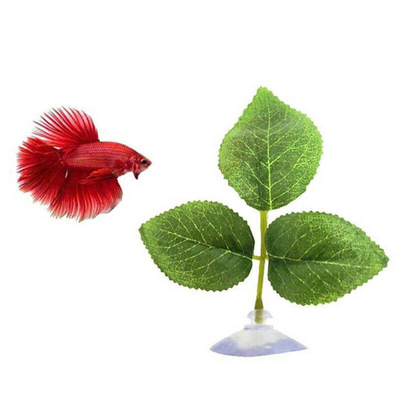 Aquarium Betta Leaf Artificial Plant Fish Oviposition Rest Bed Fish Tank DecorJR
